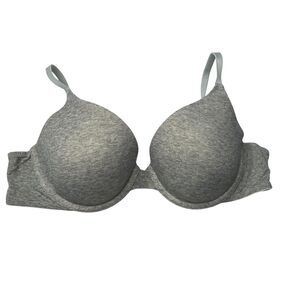 Pink Victorias Secret heather gray T-shirt lightly lined bra 34C